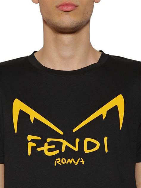 fendi black t shirt yellow eyes|Fendi superboy t shirt.